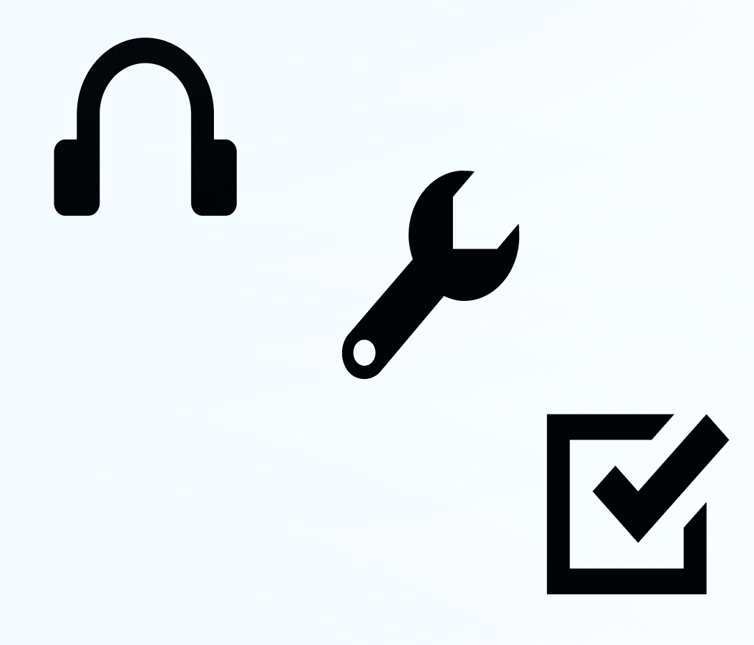 Symbole Werkzeug und Auftrag